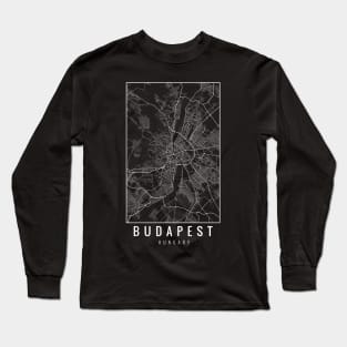 Budapest Hungary Minimalist Map Long Sleeve T-Shirt